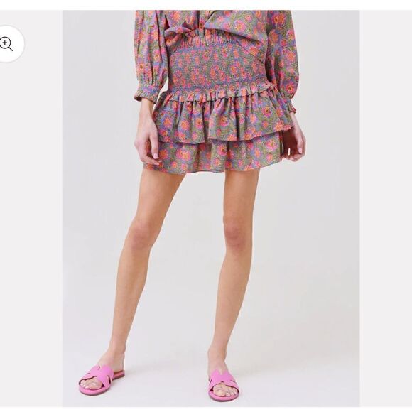 New Charina Sarte Botanica smocked waist mini Skirt in Small - Picture 3 of 8